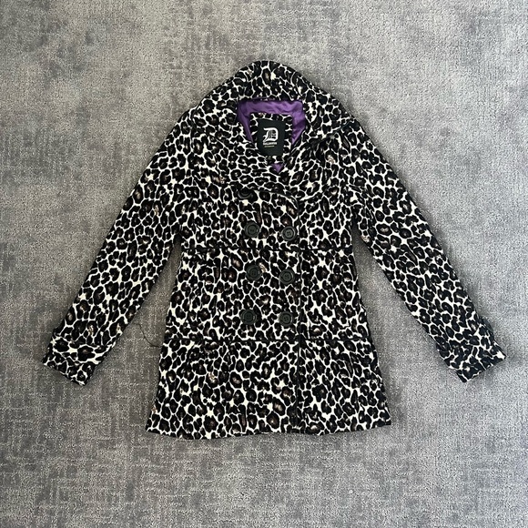 Dollhouse Outerwear Leopard Print Peacoat Jacket - Picture 1 of 4